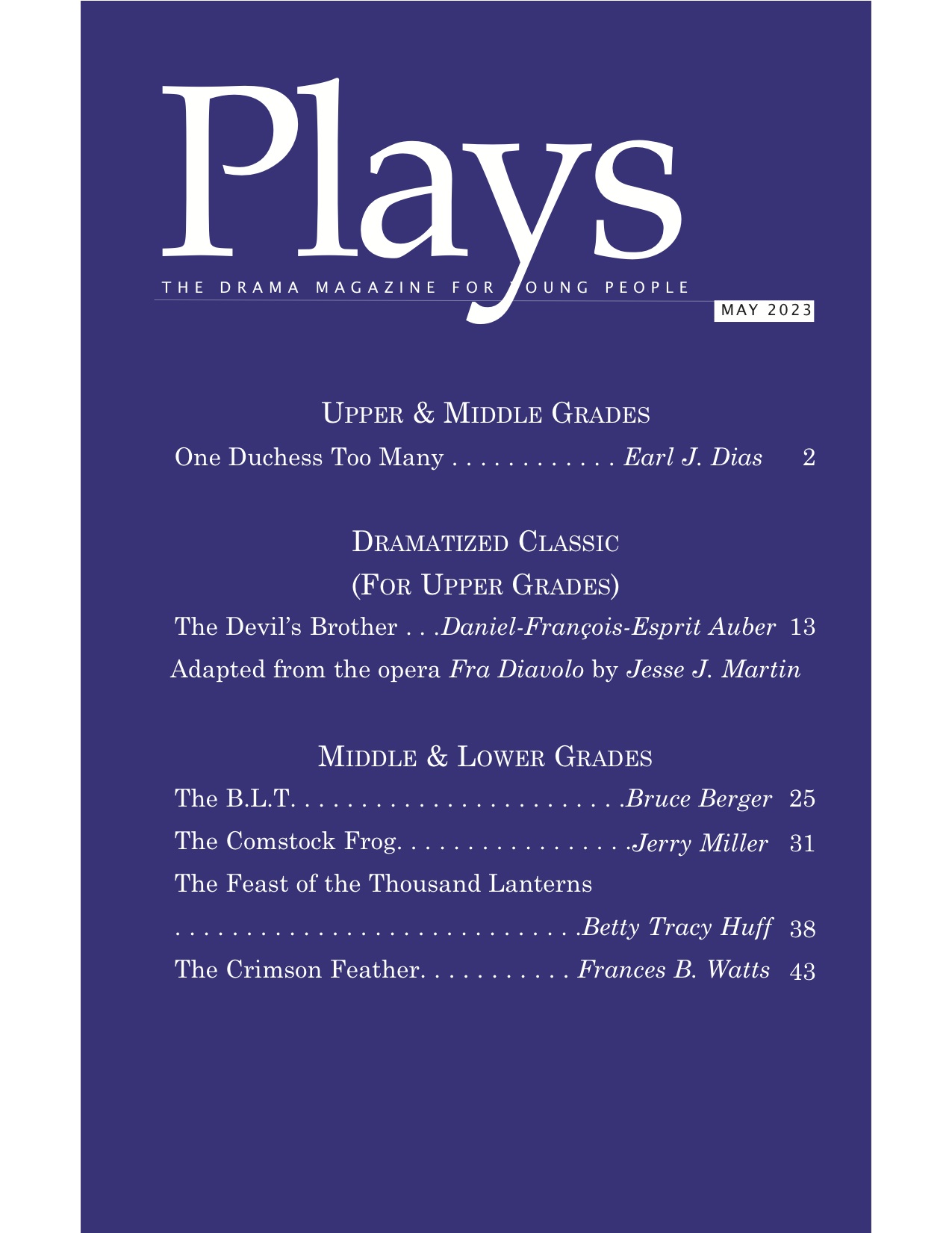 Plays Magazine, Scripts for Young Actors May 2023